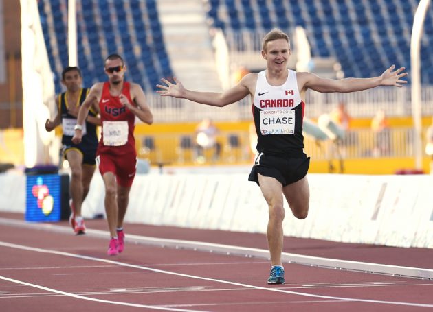 Toronto, ON - Aug 12 2015 - Mitchell Chase competes in the Men's 1500m T38 Final in the CIBC Athletics Stadium during the Toronto 2015 Parapan American Games  (Photo: Matthew Murnaghan/Canadian Paralympic Committee)