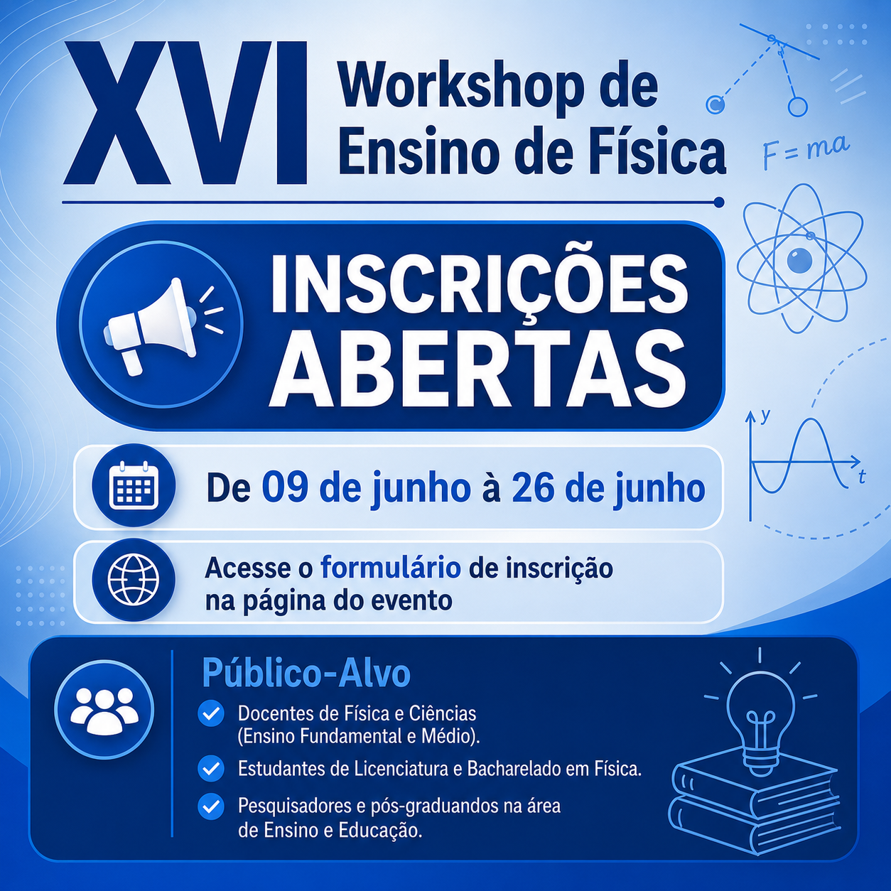 INSCRIÇÕES ABERTAS